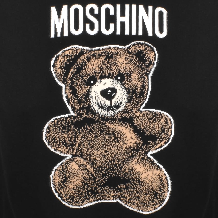 Moschino Bear Logo Knit Jumper Black Mainline Menswear Denmark